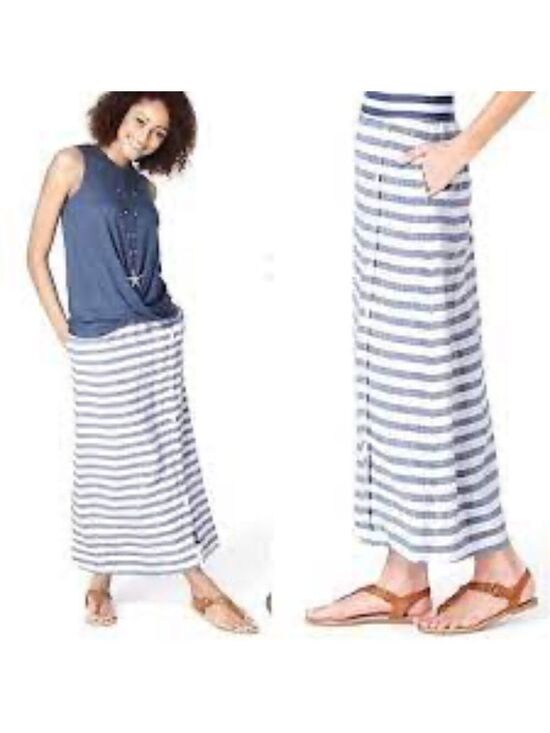 J. Jill Dresses & Skirts - J. Jill Love Linen Striped Maxi Skirt